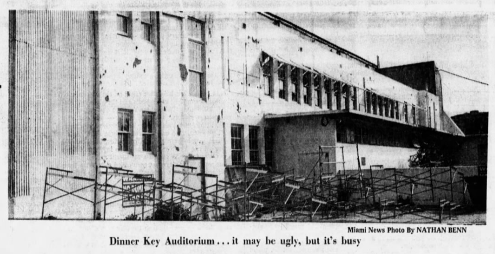 old Dinner key Auditorium from a 1970 Miami News photo